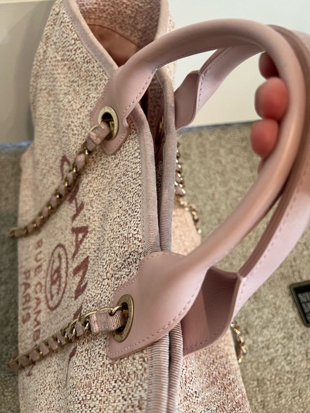 Chanel pink deauville with top handle tote bag - Picture 8 of 12